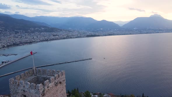 Alanya, Turkey - a Resort Town on the Seashore. Aerial View