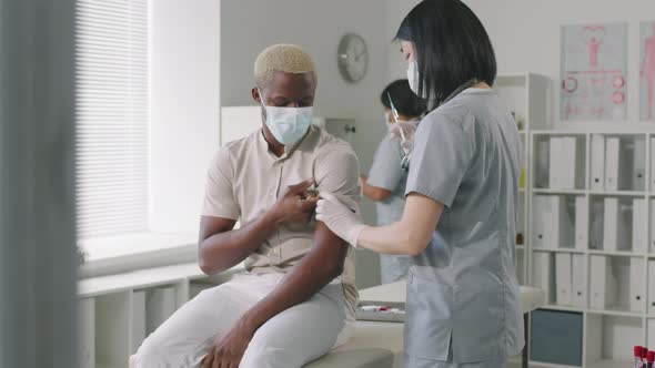 Afro Man Gets Vaccinated