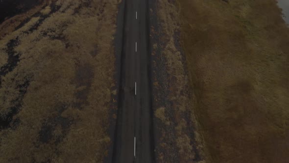 Cinematic Reveal of Icelandic Road.