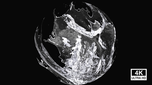 Purified Water Sphere Splash 4K