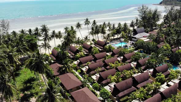 Unusual Coast of White Sand. Breathtaking Landscape of Sandy Wavy Seaside. Paradise Islands in Asia