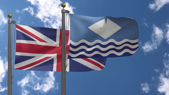 United Kingdom Flag Vs Isle Of Wight Flag On Flagpole