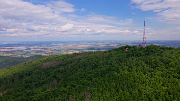 Aerial View of Mountain with Forest