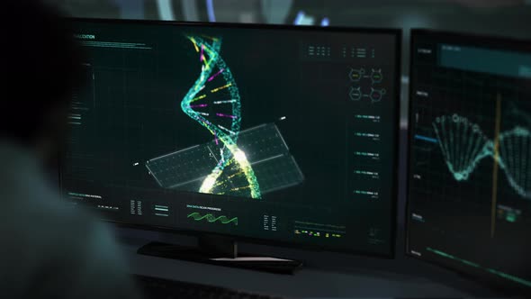 Doctor is Supervising the Patient's Cancer DNA examination for the medical study alt