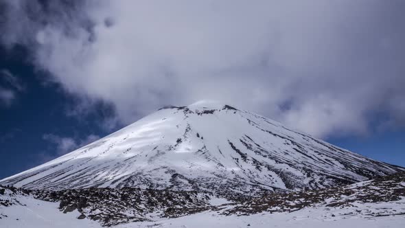 Mt Doom under snow timelapse