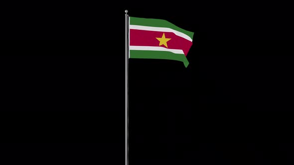 Suriname Flag Pole Loops With Alpha