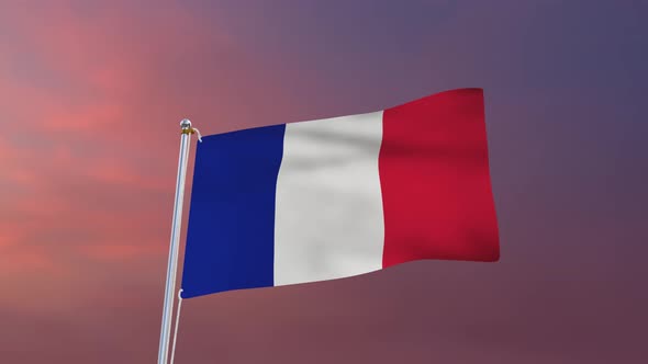 Flag Of France Waving 4k