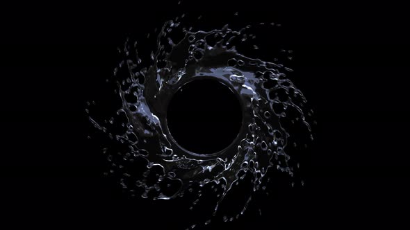 Water spin around itself splashes out alt