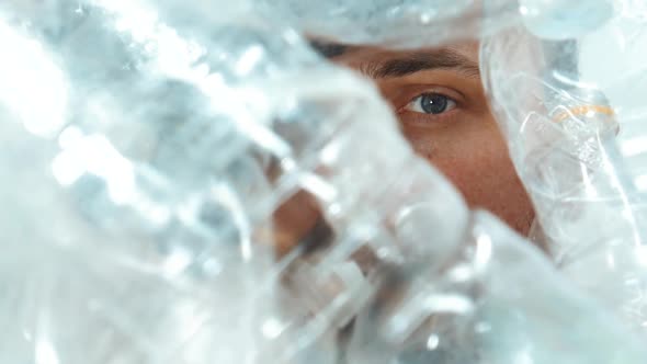 Human Eye in a Pile of Plastic