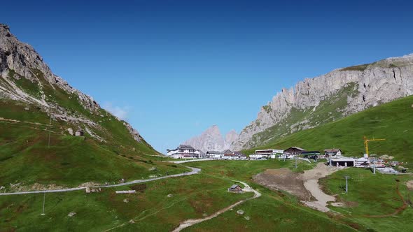 Tourist Infrastructure in the Dolomites Mountains in Italy