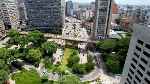 Downtown of Sao Paulo Brazil. Stunning landscape of historic centre of city