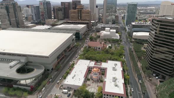 Aerial view of buildings in Downtown Phoenix