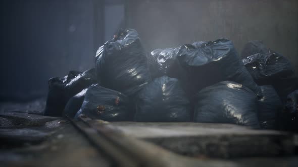 Garbage Bags at City Street an Night alt