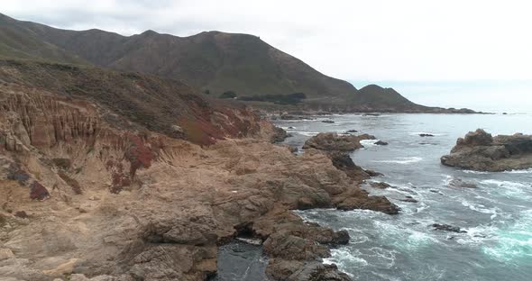 Aerial View of Big Sur Coast High Way 1 near Monterrey California