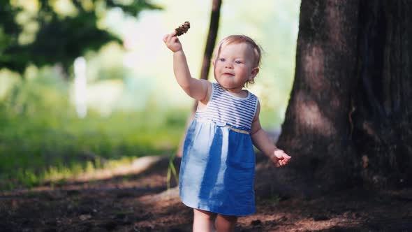 baby's first steps in the park