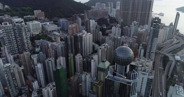 aerial hong kong skyline hongkong. 