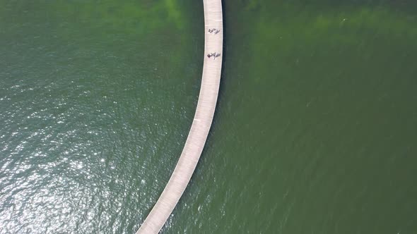 Aerial Pedestrian Bridge on Sea