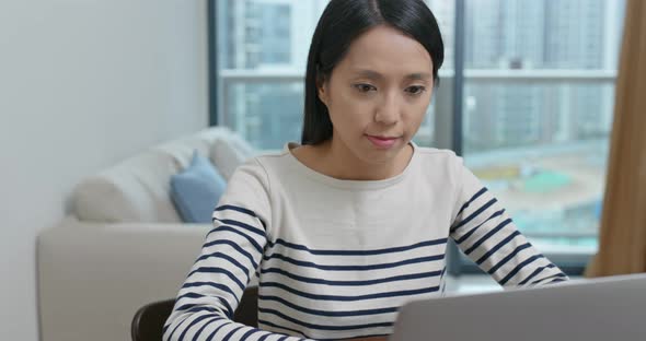 Woman work on laptop computer