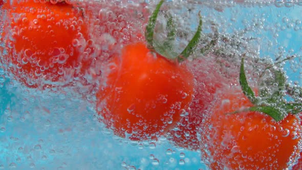 Red Tomato Closeup Under Water