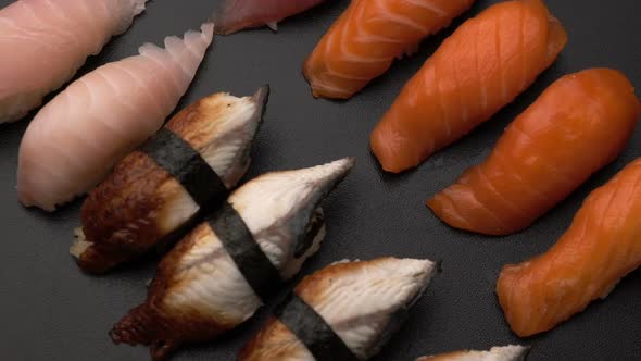 Rotate Fresh Sushi Food Background