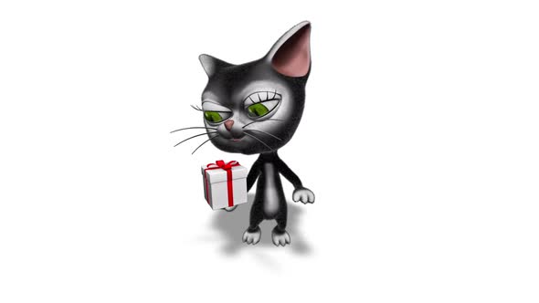 3D Kitty Cat Show Gift Looped on White alt