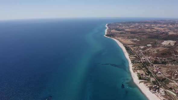 Aerial View Calabria Coast in Summer Season