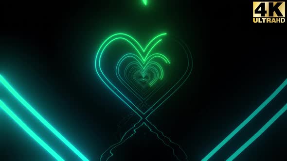  Neon Heart Stroke Pack 4k