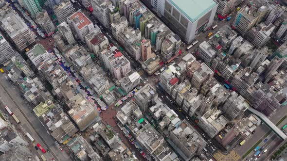 Top view of Hong Kong city