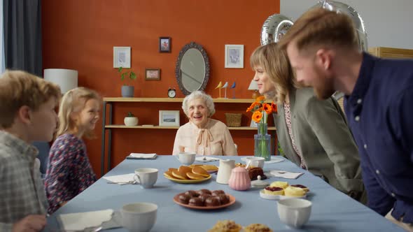 Family Gathering for Grandma Birthday Dinner