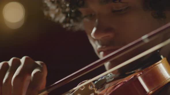 Young African American Violinist Playing Music