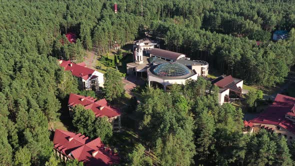 August 11 2020 Top View of the Ozerny Sanatorium in the Grodno Region
