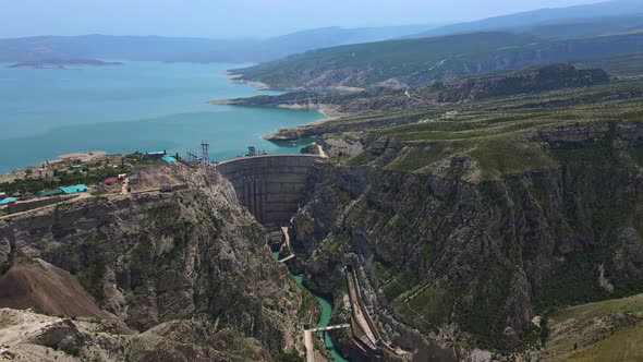 Chirkeyskaya Hydroelectric Power Station on the Sulak River in Dagestan