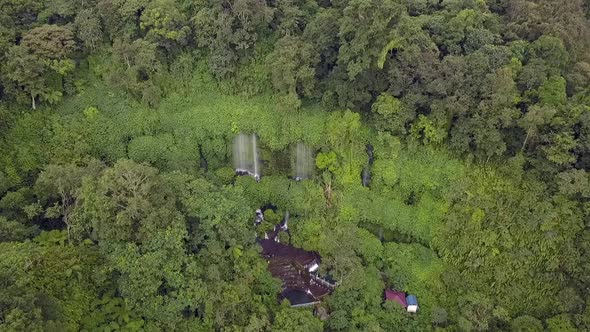 Nature Conservation ProtectionSpectacular aerial view flight panorama overview drone footageWaterf
