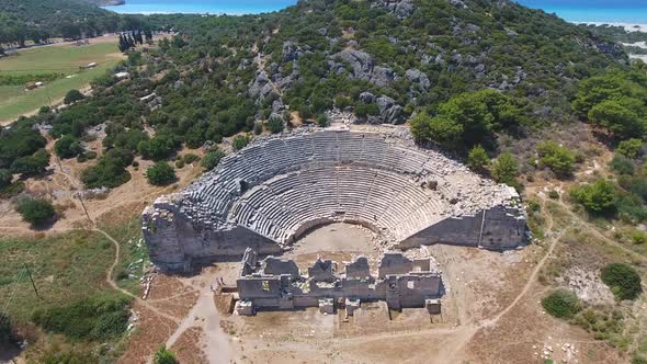 Old Historical Stone Amphitheater of Ancient Civilization City Before Christ