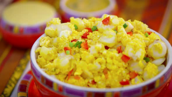 White Corn whit scrambled egg (motepillo)