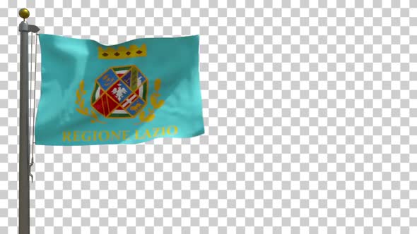 Lazio Flag (Italy) on Flagpole with Alpha Channel - 4K