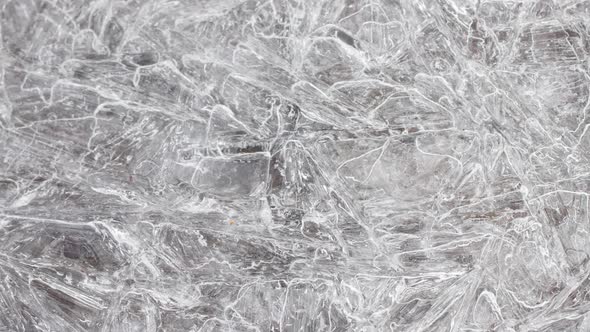 Cracked Ice Texture on Surface Slow Motion Closeup Natural Clean Background