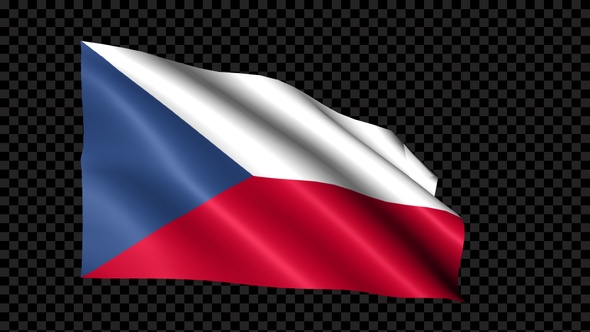Czech Republic Flag Blowing In The Wind