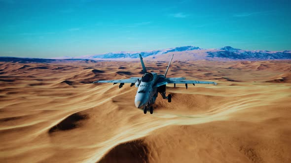 American Military Plane Over the Desert