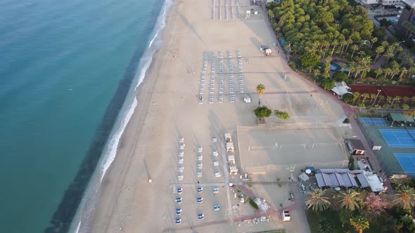 Aerial View of the Beach at the Seaside Resort Town. Turkey