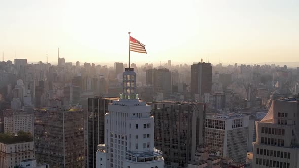 Sao Paulo Brazil. Panoramic landscape of downtown city buildings