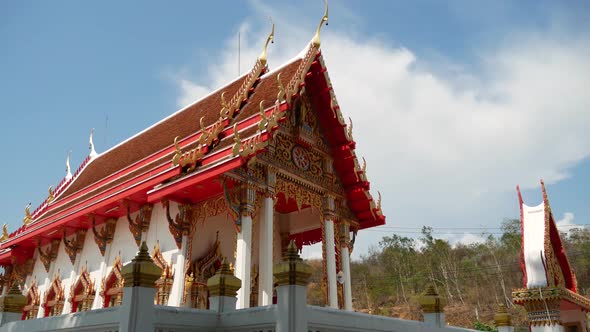 Thai Styled Church Building where People Doing Buddhist Ordination inside, This type of Building is