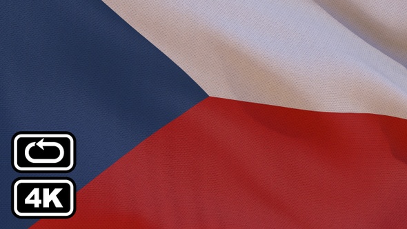 Czech Flag 4K Seamless Loop