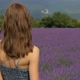 Portrait of young woman standing in lavender field in southern France - VideoHive Item for Sale