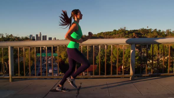 Athletic Woman Running Slow Motion