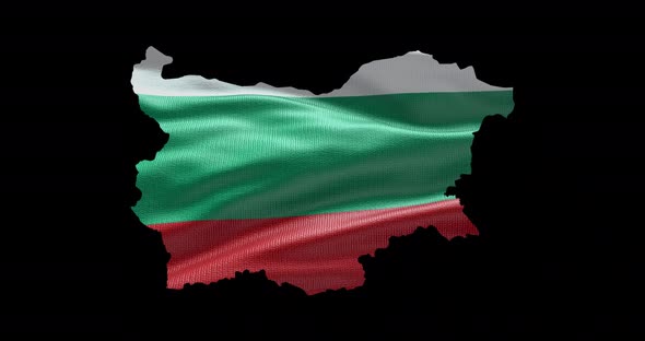 Bulgaria national flag background with country shape outline