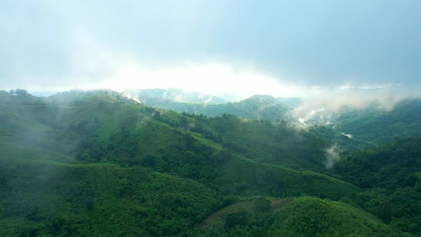 4K Aerial Drone shot flying over beautiful mountain ridge.