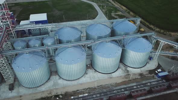 Flight Under Granaries and Elevators or Oil Storage on Sunset