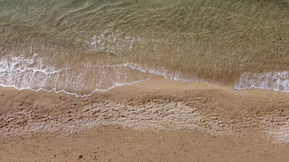 Beautiful Remote Beach with Crystal Clear Water Aerial View