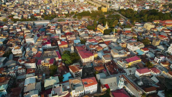 Aerial view of Zanzibar Island in Tanzania.